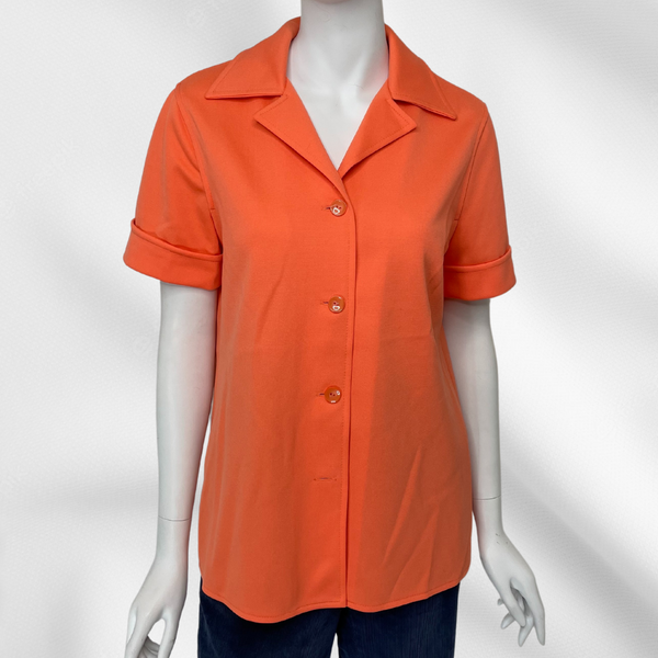 Tangerine Short Sleeve Button-Up
