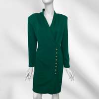 Emerald Wrap Mini Dress