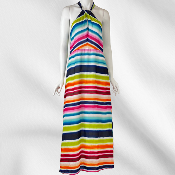 Rainbow Halter Maxi Dress