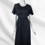 Caftan Sleeve Black Dress (60s-70s)