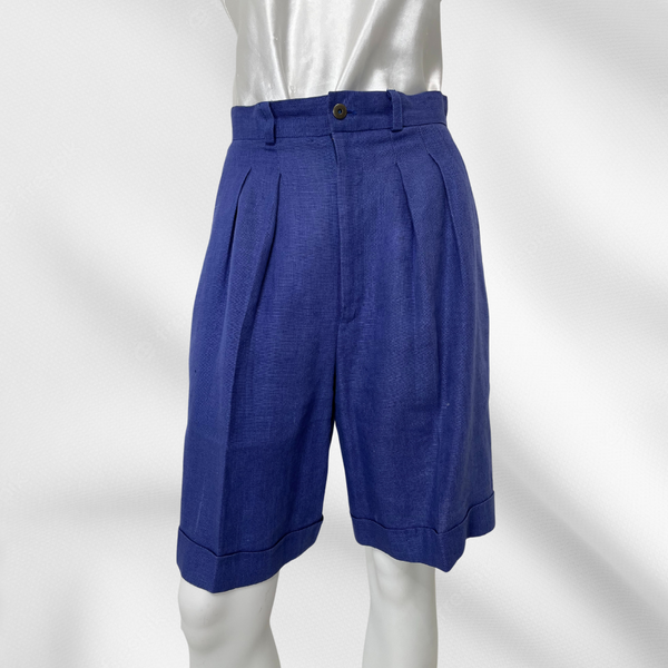 Indigo Linen Shorts
