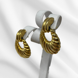 Gold Swirl Door Knocker Earrings