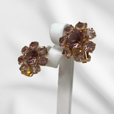 Amethyst Blossom Clip-On Earrings