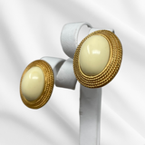 Milk Glass Dome Earrings