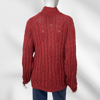 Burnt Sienna Red Cable Knit Sweater