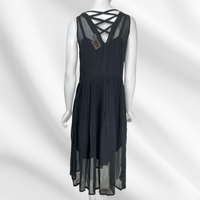 Sheer Black Checkered Beading Dress