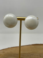 Pearlescent White Earrings - 7/8th inch