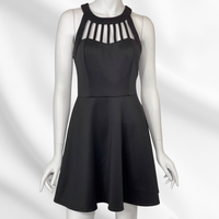 Cutout Neckline Black Dress
