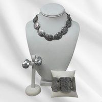 Floral Hammered Aluminum Jewelry Set
