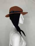 Arlin Brown Felt Hat With Scarf