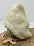 Ivory Wool Baby Bonnet Hat