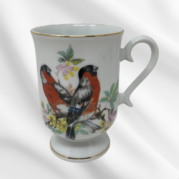 Royal Crown Porcelain Footed Cup- Eurasian Bullfinch