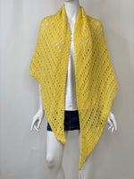 Hand Knit Yellow Shawl