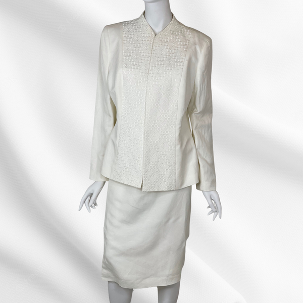 White Linen Skirt Suit