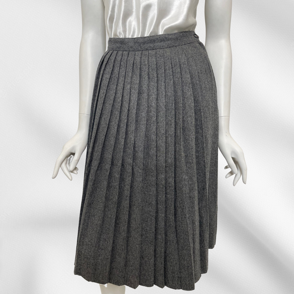 Grey Pleated Wool Skirt (70's)